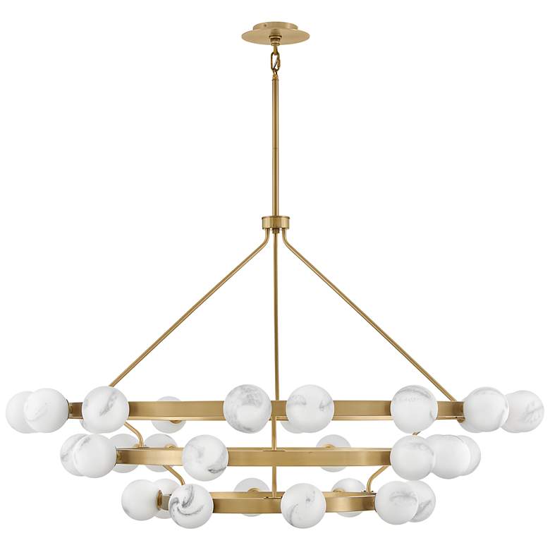 Image 4 FREDRICK RAMOND CHANDELIER SELENE Double Extra Large Multi Tier Brass more views
