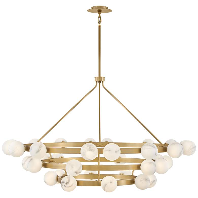 Image 6 FREDRICK RAMOND CHANDELIER SELENE Double Extra Large Multi Tier Brass more views