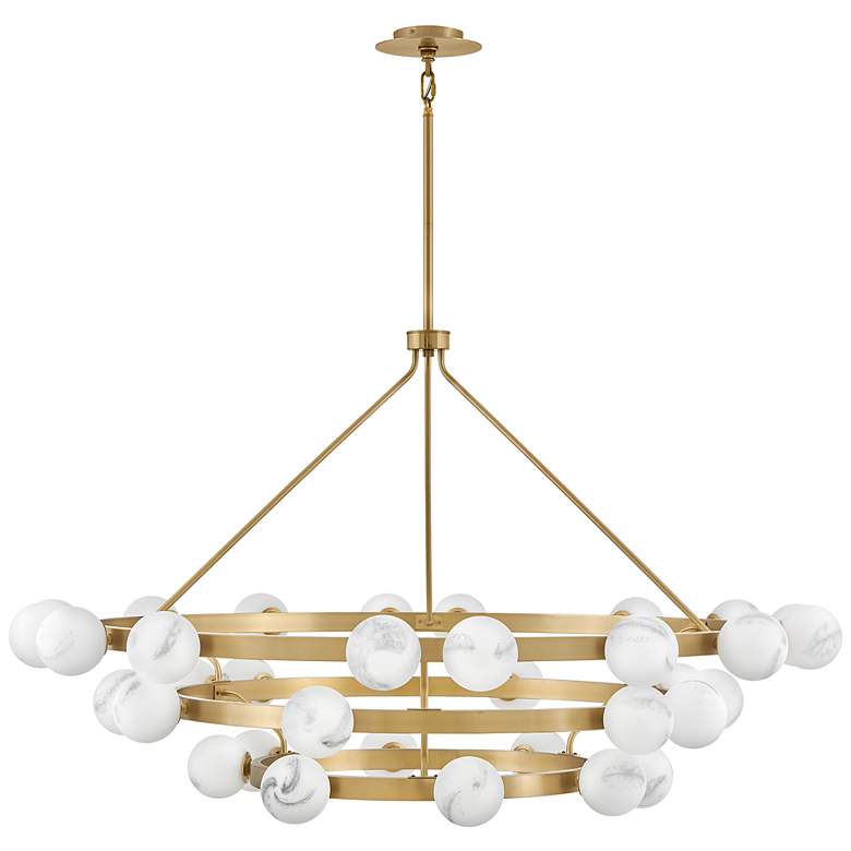 Image 7 FREDRICK RAMOND CHANDELIER SELENE Double Extra Large Multi Tier Brass more views