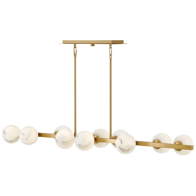 Image 1 FREDRICK RAMOND CHANDELIER SELENE Large Ten Light Linear Lacquered Brass