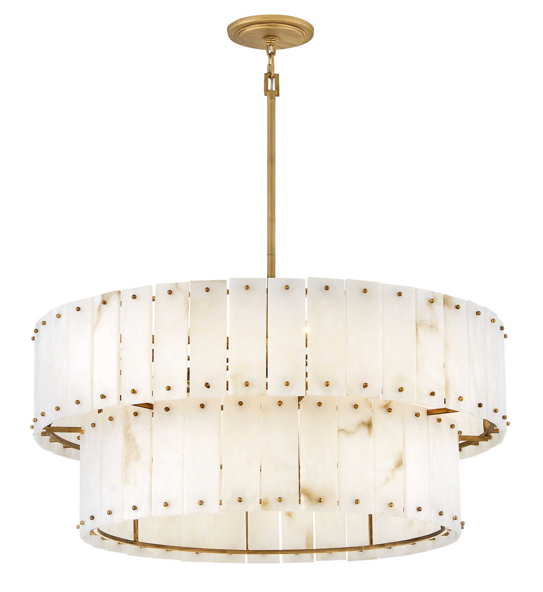 Image 5 Fredrick Ramond Chandelier Simone Medium Drum Chandelier 34" Burnished Gold more views