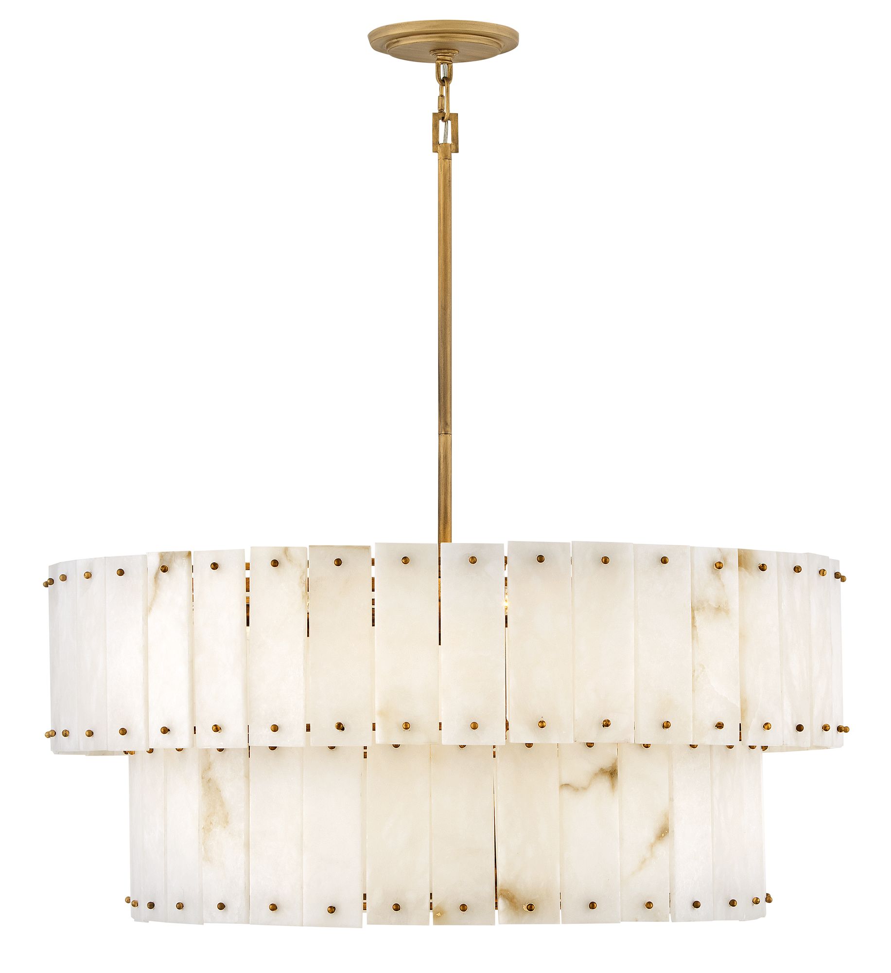 Image 7 Fredrick Ramond Chandelier Simone Medium Drum Chandelier 34" Burnished Gold more views