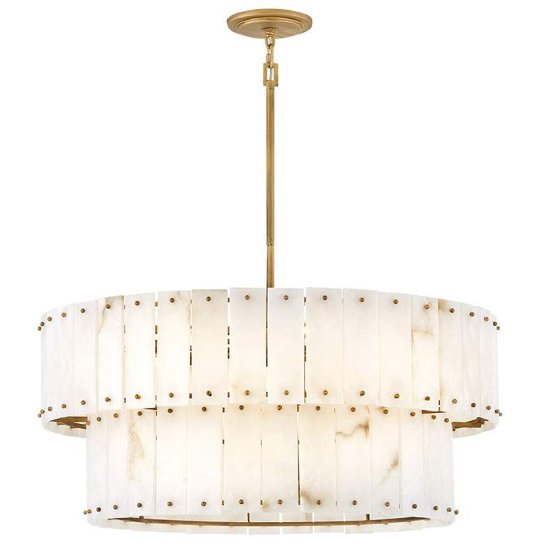 Image 1 FREDRICK RAMOND CHANDELIER SIMONE Medium Drum Chandelier Burnished Gold