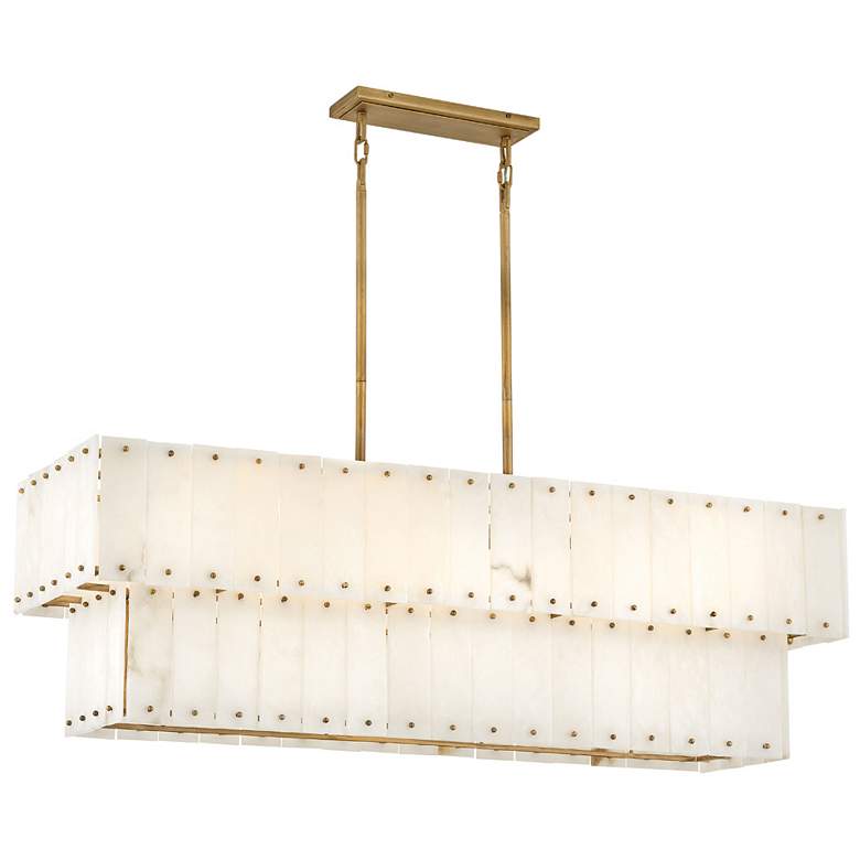 Image 1 FREDRICK RAMOND CHANDELIER SIMONE Medium Eight Light Linear Burnished Gold