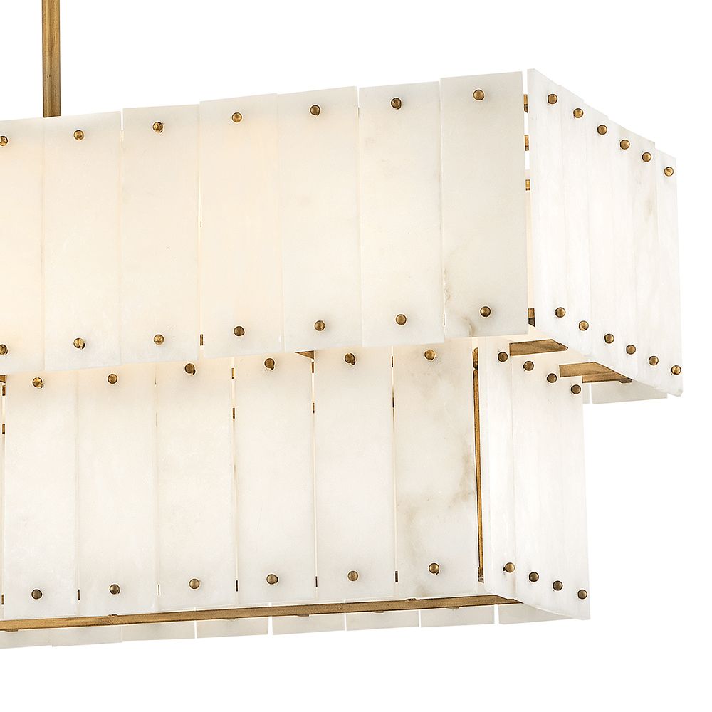 FREDRICK RAMOND CHANDELIER SIMONE Medium Eight Light Linear Burnished Gold