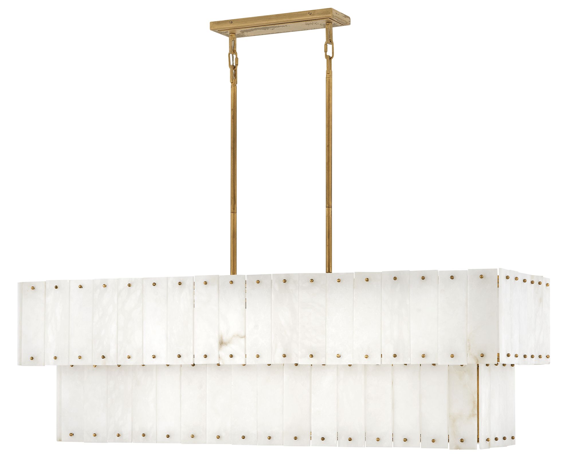 FREDRICK RAMOND CHANDELIER SIMONE Medium Eight Light Linear Burnished Gold