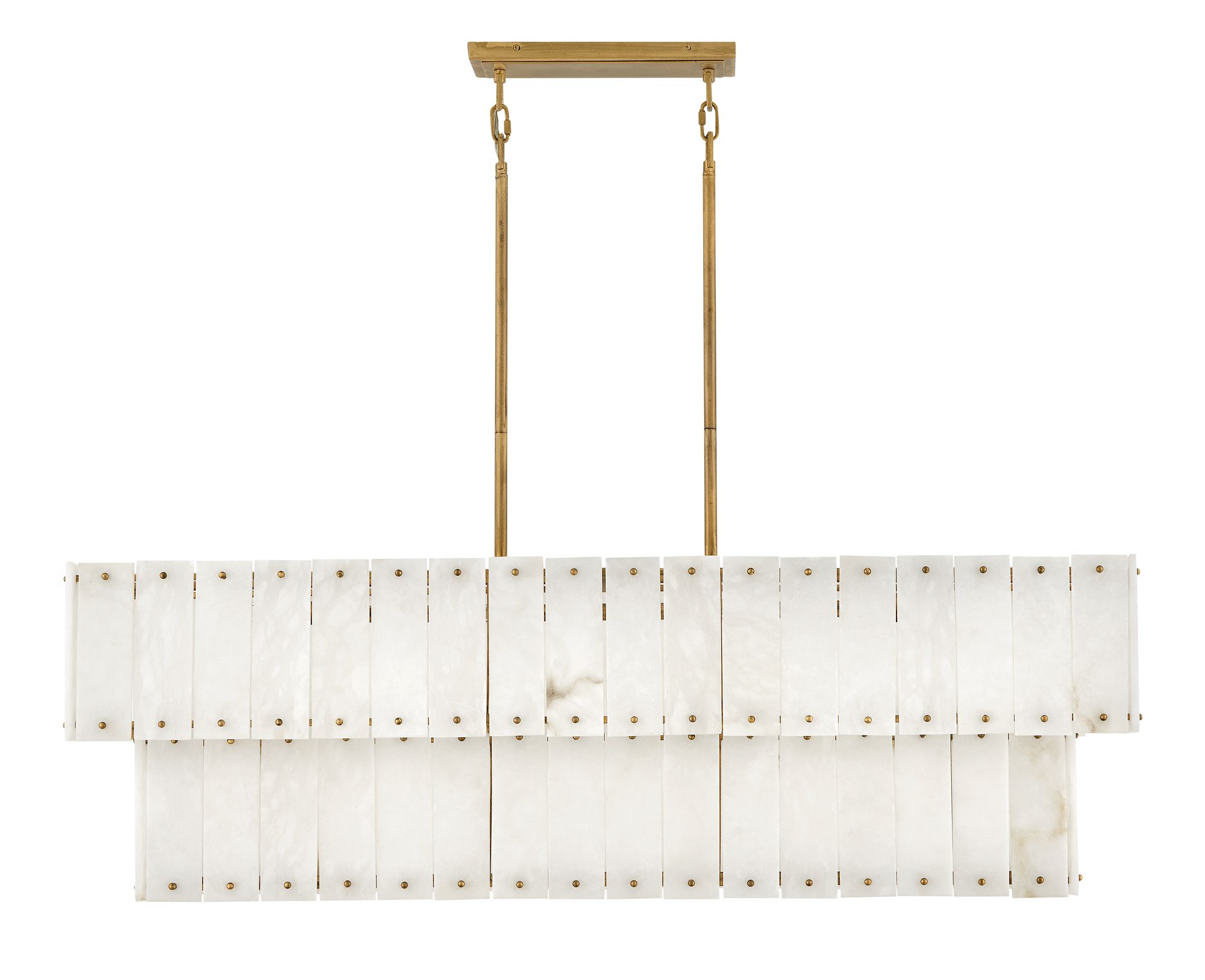 FREDRICK RAMOND CHANDELIER SIMONE Medium Eight Light Linear Burnished Gold