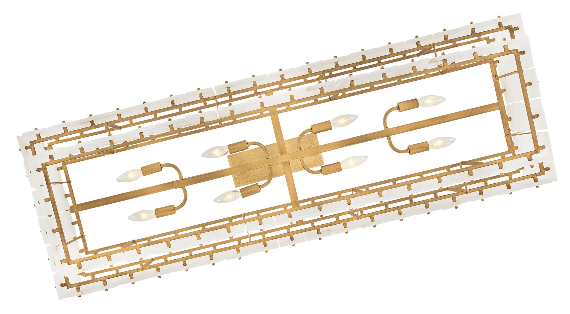 FREDRICK RAMOND CHANDELIER SIMONE Medium Eight Light Linear Burnished Gold