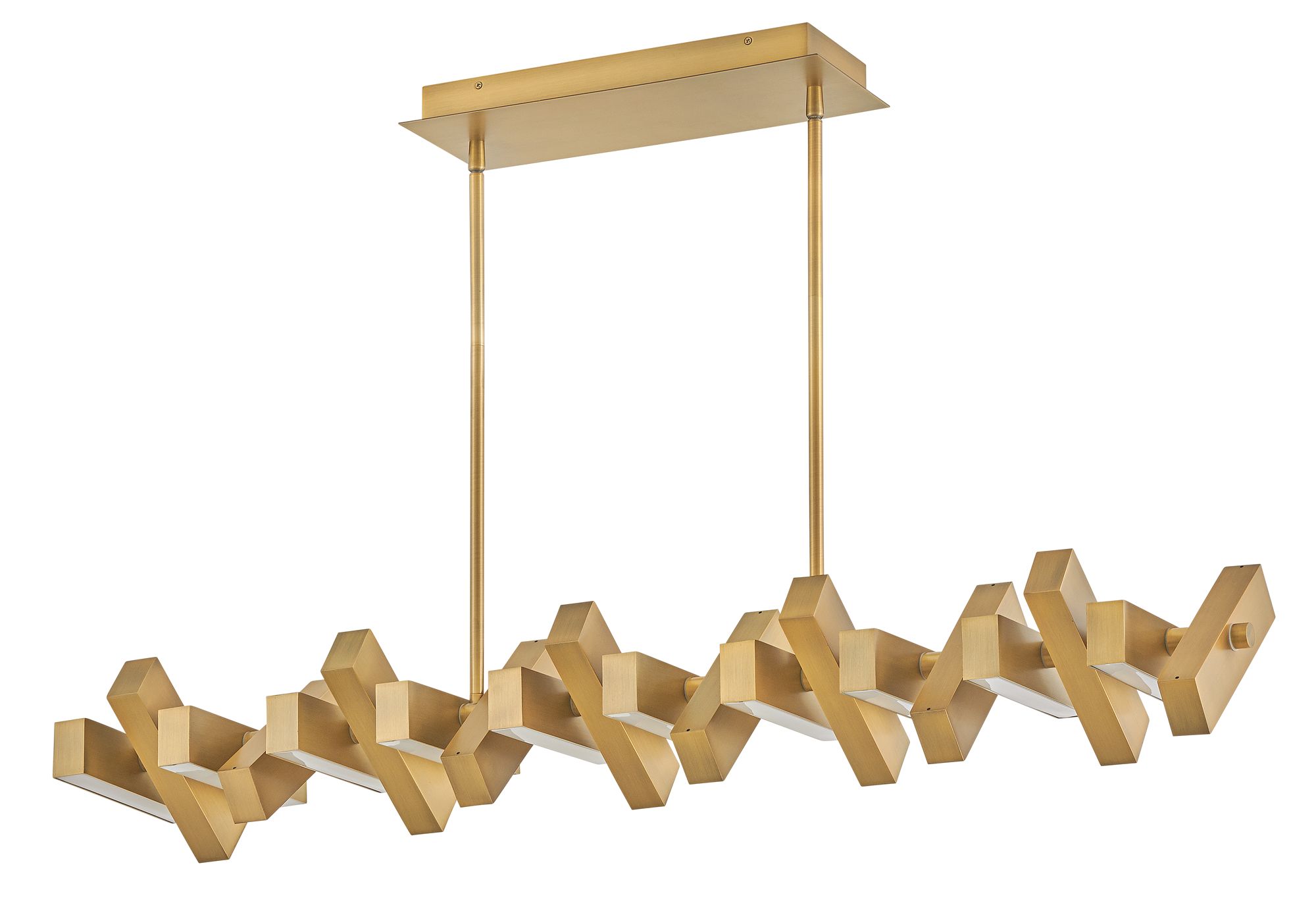 Image 3 Fredrick Ramond Chandelier Stitch Medium Adjustable LED 42" Lacquered Brass more views