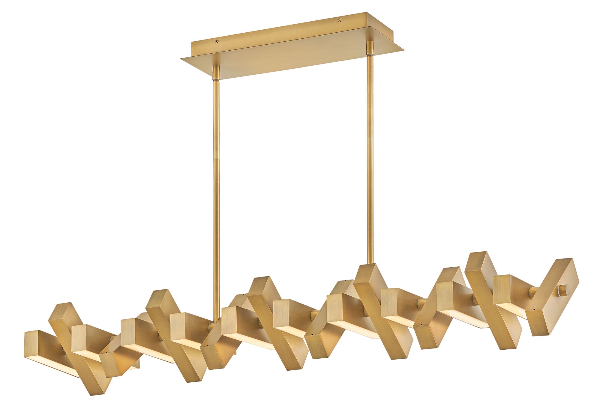 Image 4 Fredrick Ramond Chandelier Stitch Medium Adjustable LED 42" Lacquered Brass more views