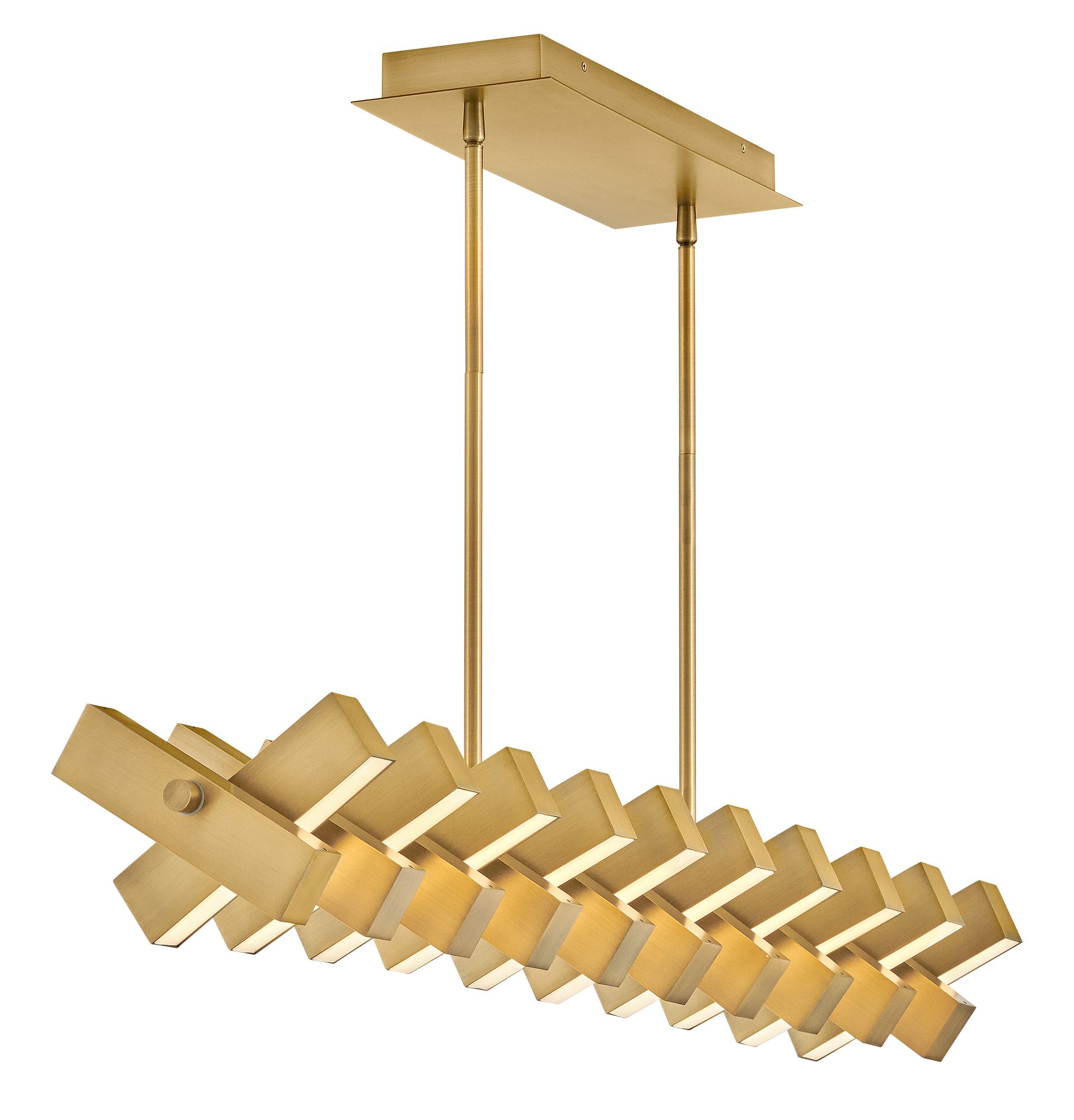 Fredrick Ramond Chandelier Stitch Medium Adjustable LED 42" Lacquered Brass