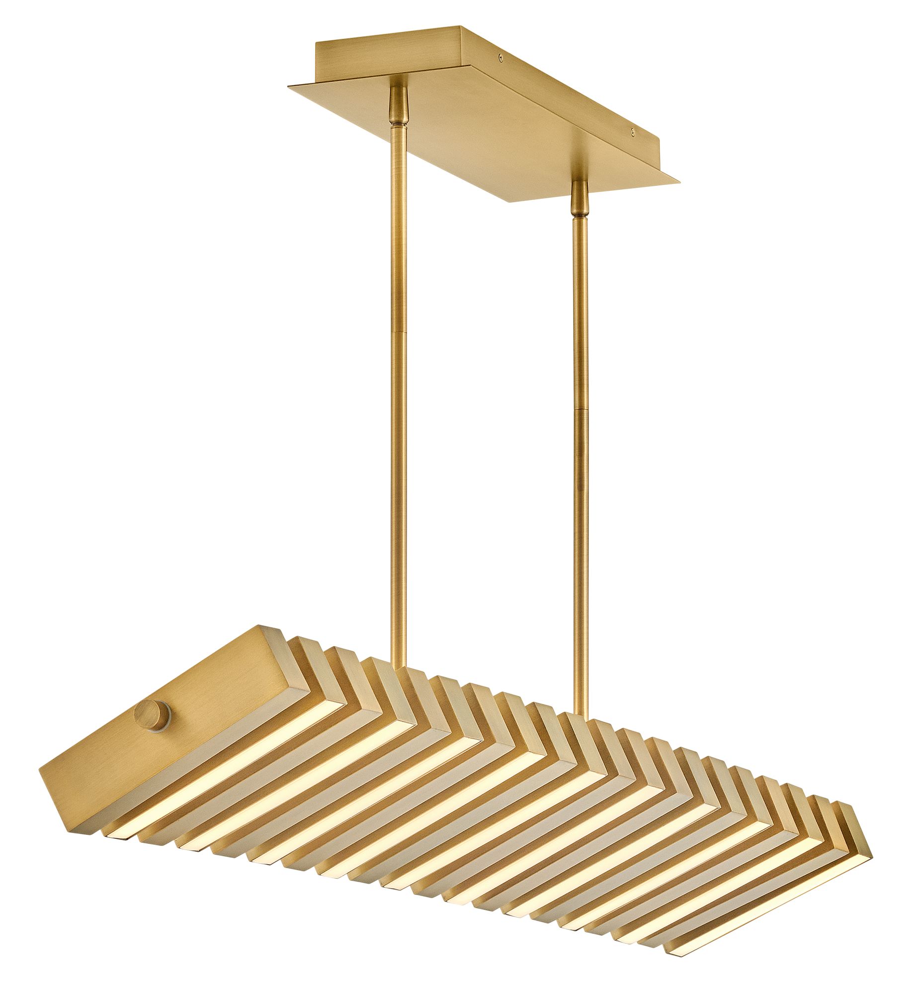 Fredrick Ramond Chandelier Stitch Medium Adjustable LED 42" Lacquered Brass