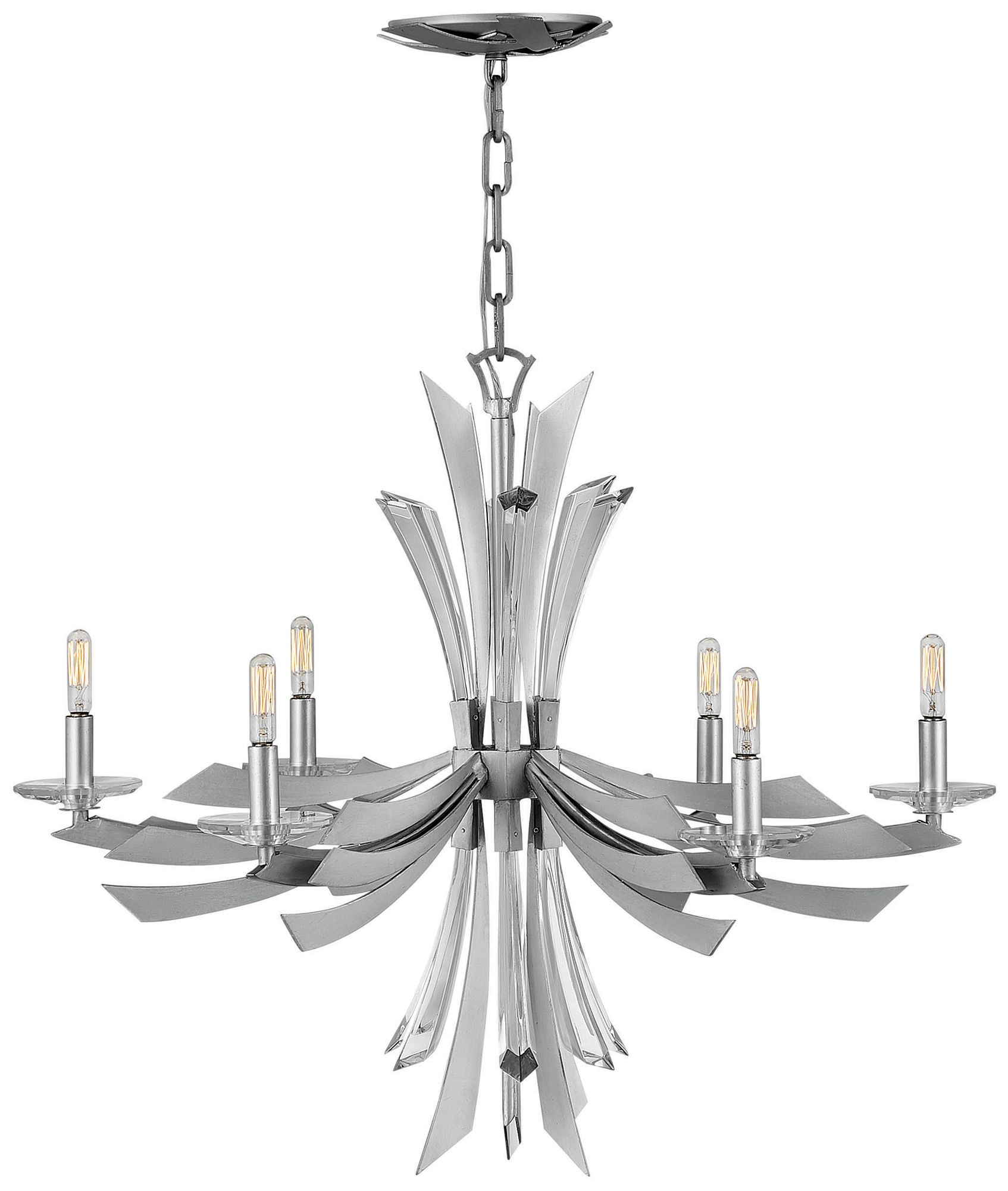 Image 2 Fredrick Ramond Chandelier Vida Medium Single Tier Chandelier 29" Glac more views