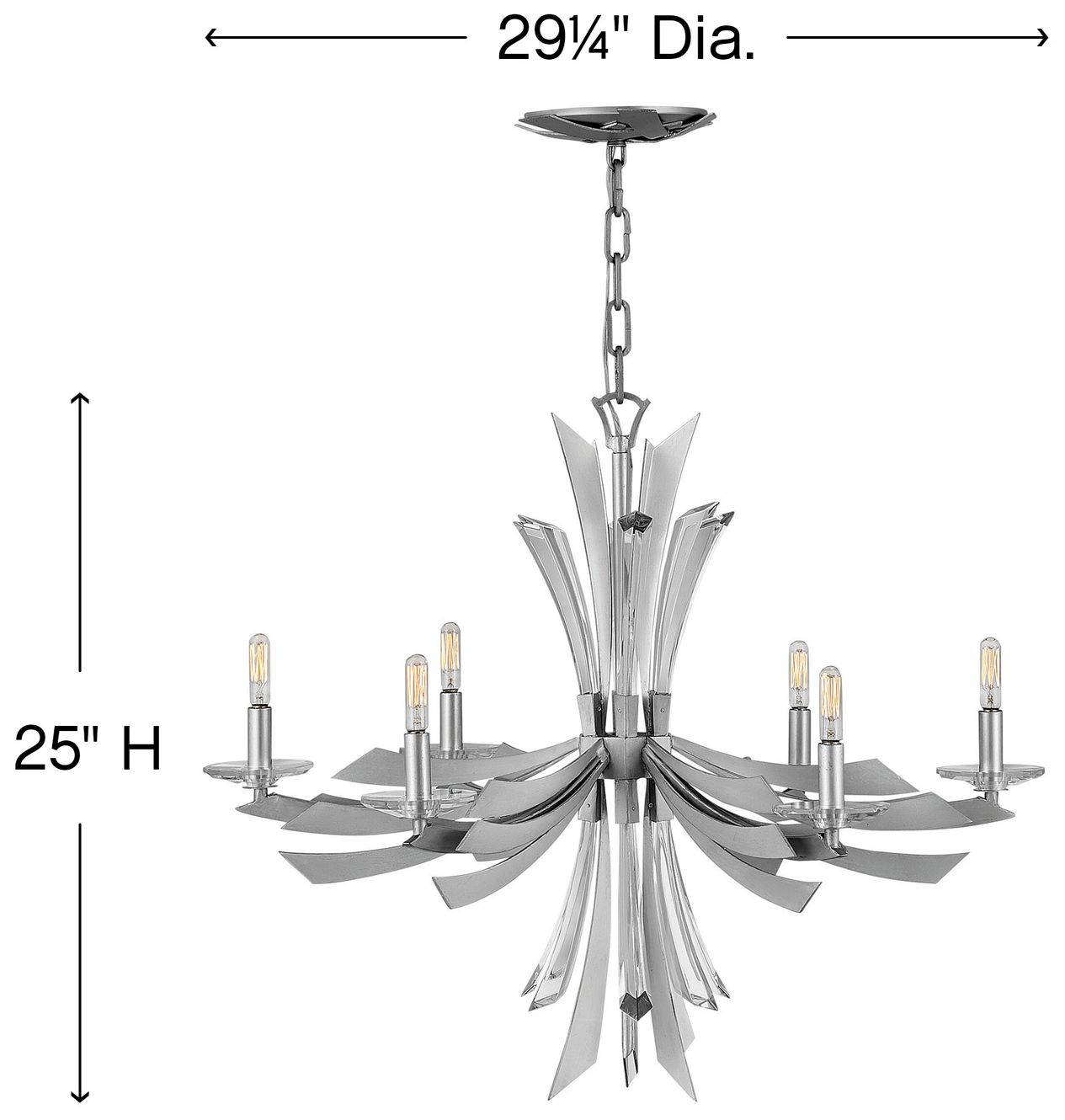 Image 3 Fredrick Ramond Chandelier Vida Medium Single Tier Chandelier 29" Glac more views