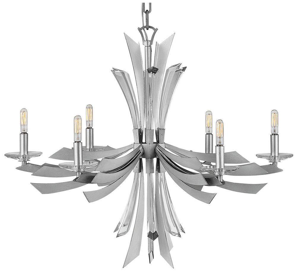 Image 4 Fredrick Ramond Chandelier Vida Medium Single Tier Chandelier 29" Glac more views