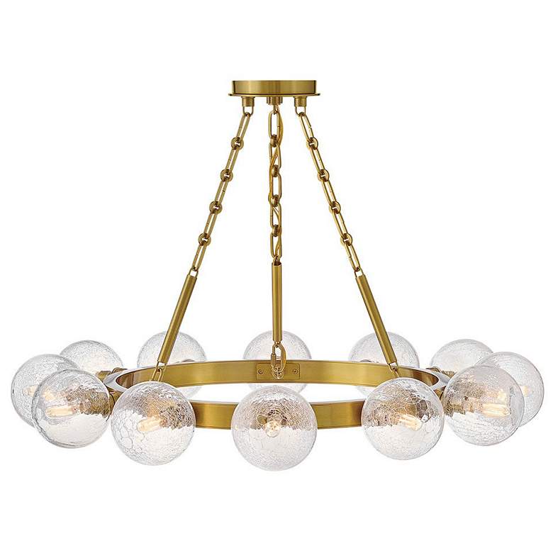 Image 1 Fredrick Ramond Coco 32" Lacquered Brass and Glass Ring Chandelier