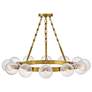 1_Fredrick Ramond Coco 32" Lacquered Brass and Glass Ring Chandelier
