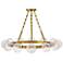 Fredrick Ramond Coco 32" Lacquered Brass and Glass Ring Chandelier
