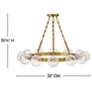 3_Fredrick Ramond Coco 32" Lacquered Brass and Glass Ring Chandelier more views