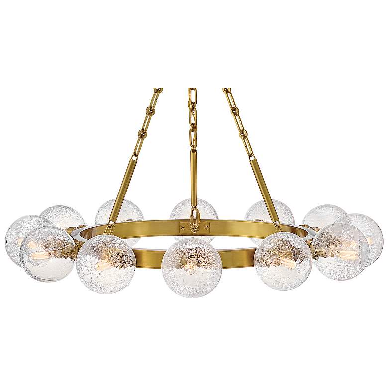 Image 4 Fredrick Ramond Coco 32" Lacquered Brass and Glass Ring Chandelier more views