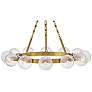 4_Fredrick Ramond Coco 32" Lacquered Brass and Glass Ring Chandelier more views