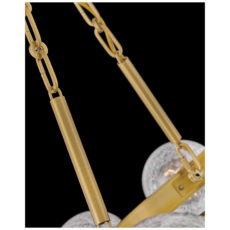 Image 6 Fredrick Ramond Coco 32" Lacquered Brass and Glass Ring Chandelier more views