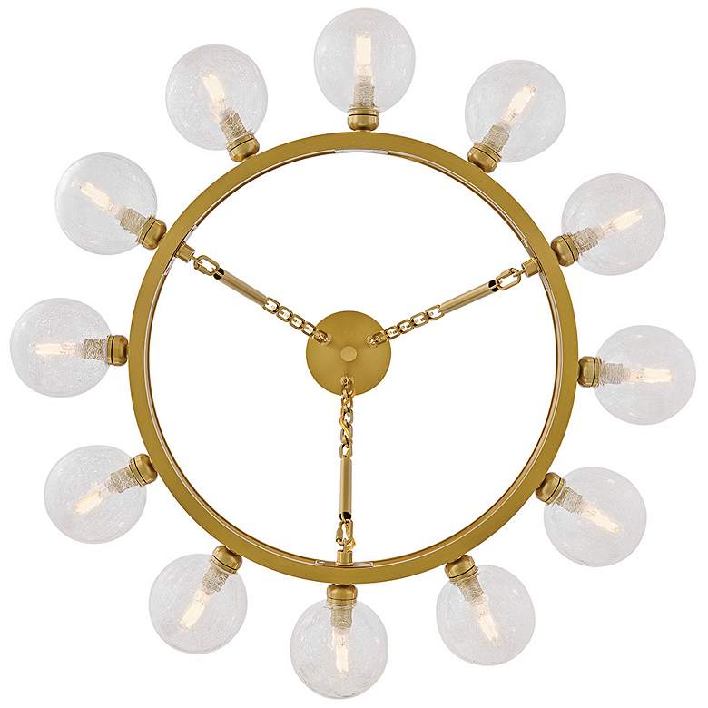 Image 7 Fredrick Ramond Coco 32" Lacquered Brass and Glass Ring Chandelier more views