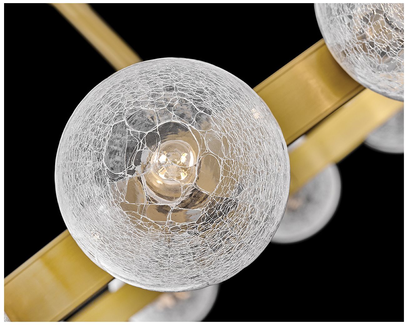 Fredrick Ramond Coco 32" Lacquered Brass and Glass Ring Chandelier