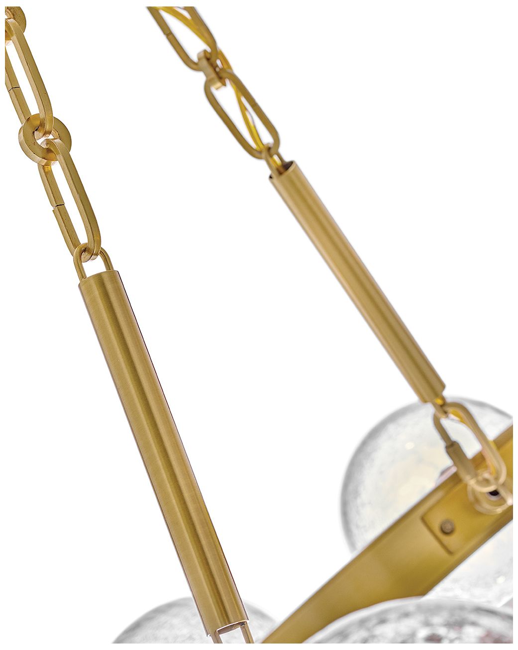 Fredrick Ramond Coco 32" Lacquered Brass and Glass Ring Chandelier