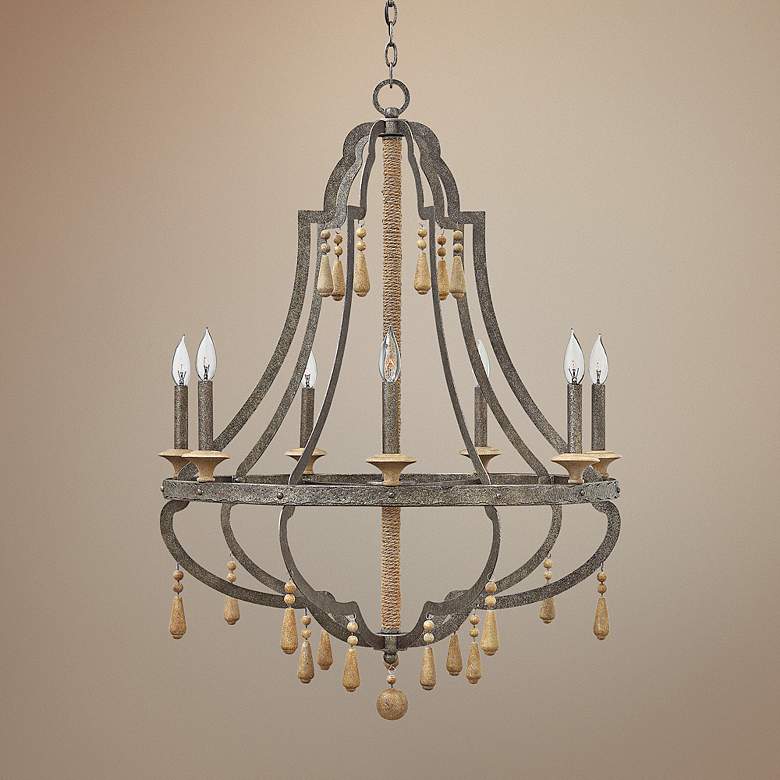 Image 1 Fredrick Ramond Cordoba 30" Wide Distressed Iron Chandelier