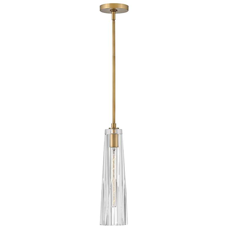 Image 1 Fredrick Ramond Cosette 5" Wide Brass and Clear Glass Mini Pendant