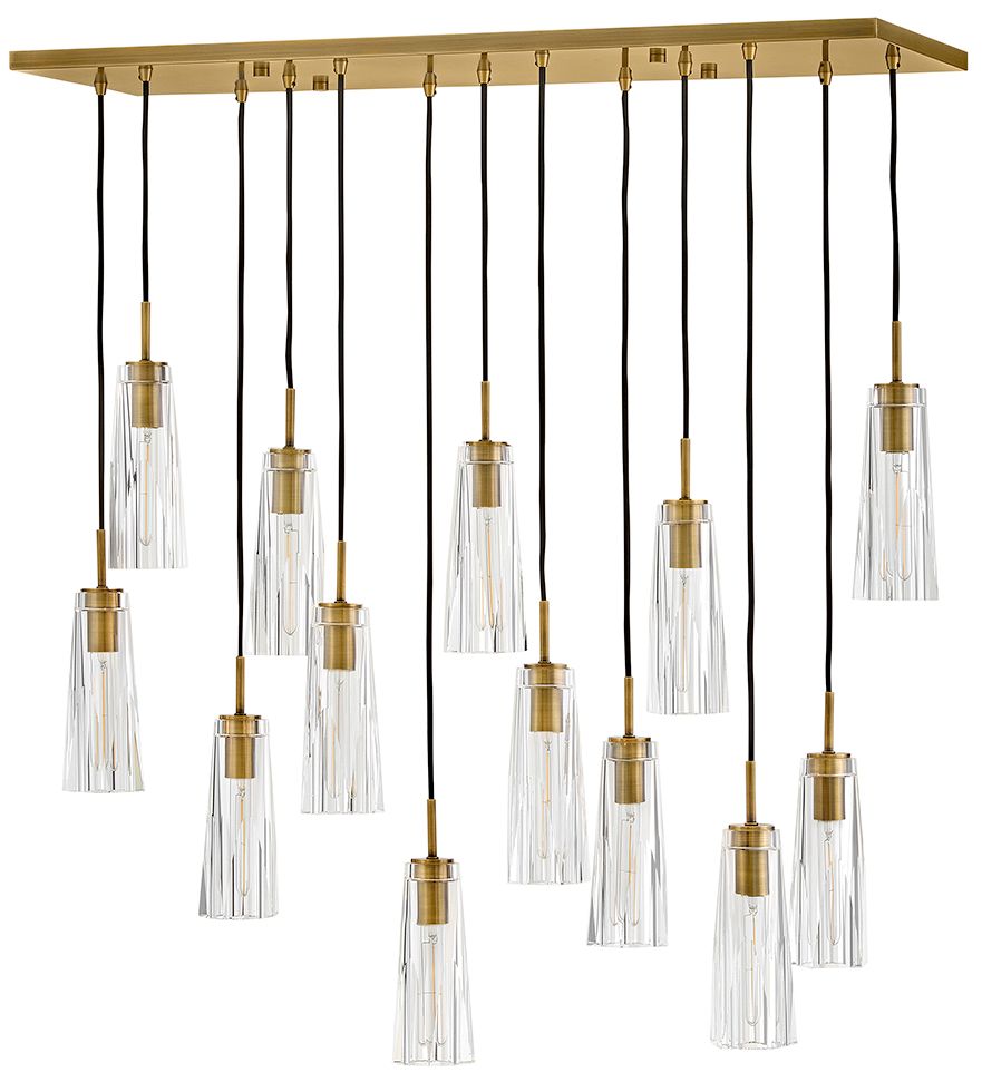 Image 2 Fredrick Ramond Cosette Medium 13 Light Linear Chandelier 46" Heritage Bras more views