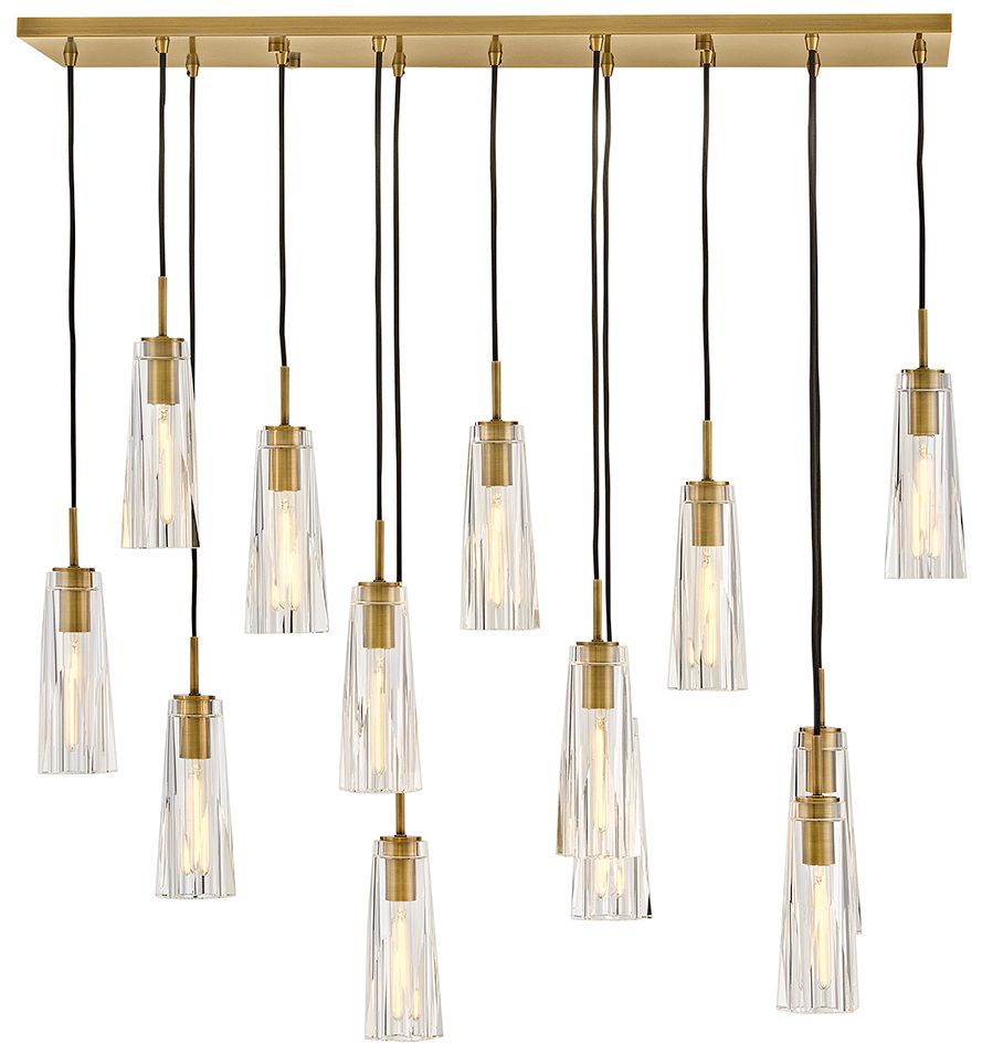 Fredrick Ramond Cosette Medium 13 Light Linear Chandelier 46" Heritage Bras