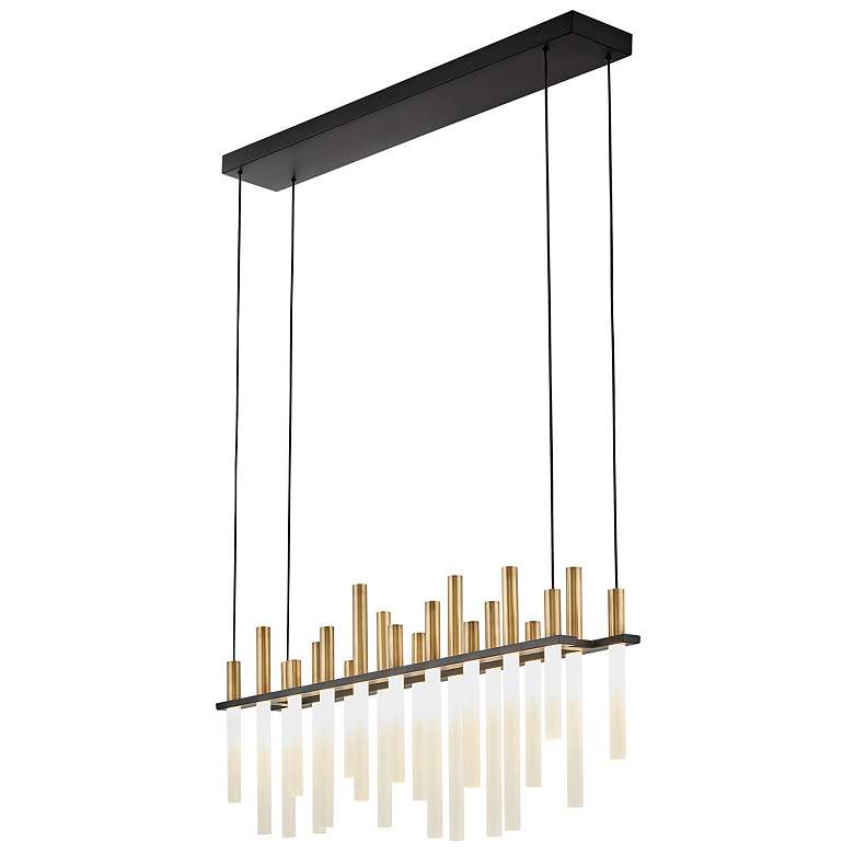 Image 1 Fredrick Ramond Echo 38 3/4 inch LED Brass and Black Linear Chandelier