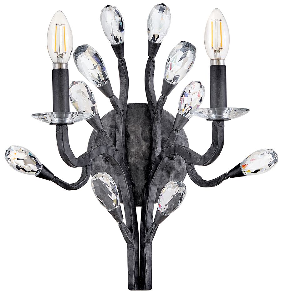 Image 2 Fredrick Ramond Eve Medium Two Light Sconce 14.25" Brushed Graphite more views