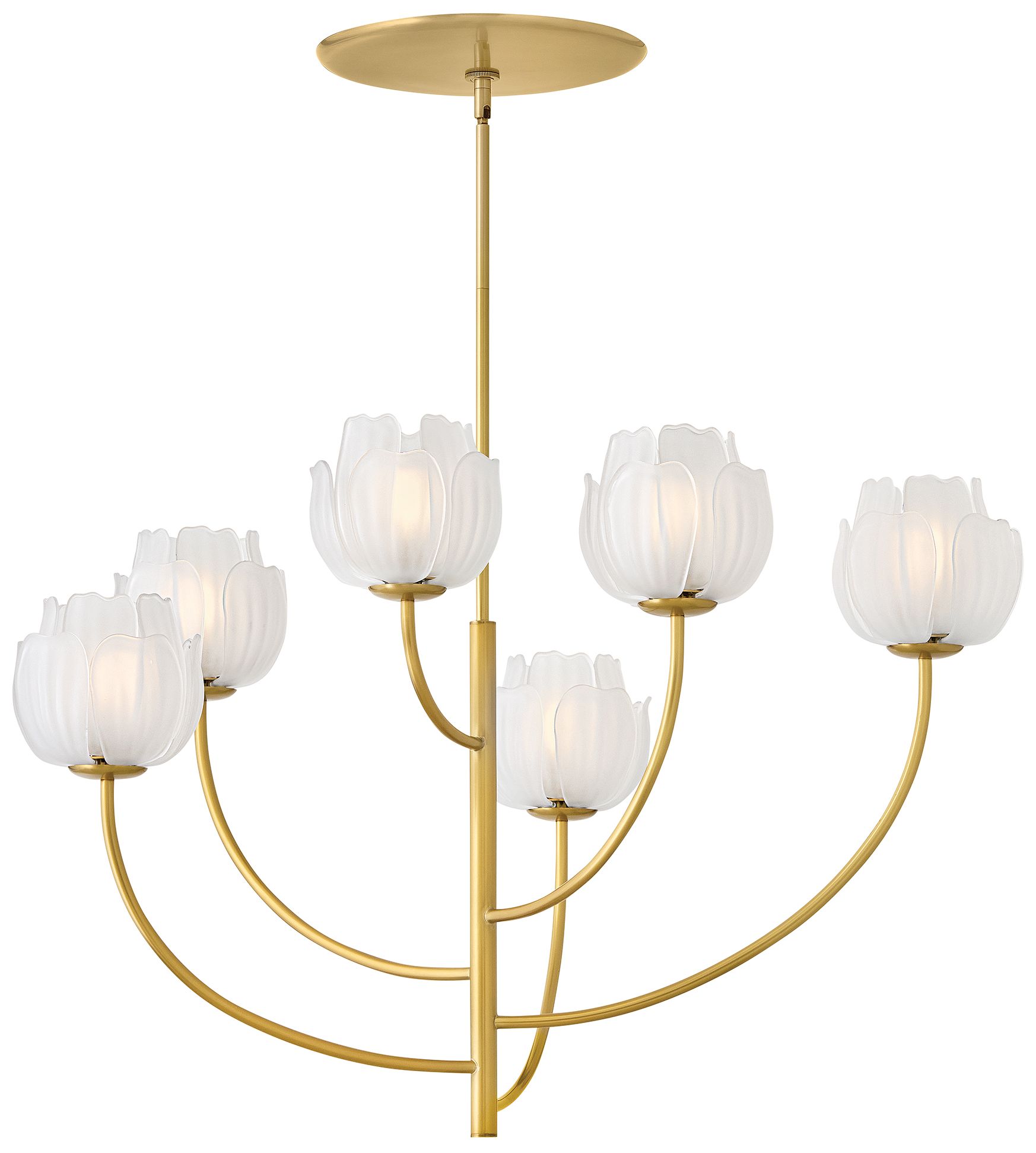 Fredrick Ramond Fantine Medium Chandelier 32" Unlacquered Brass