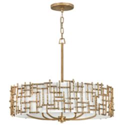 Fredrick Ramond Farrah 28" Wide Burnished Gold Modern Drum Chandelier