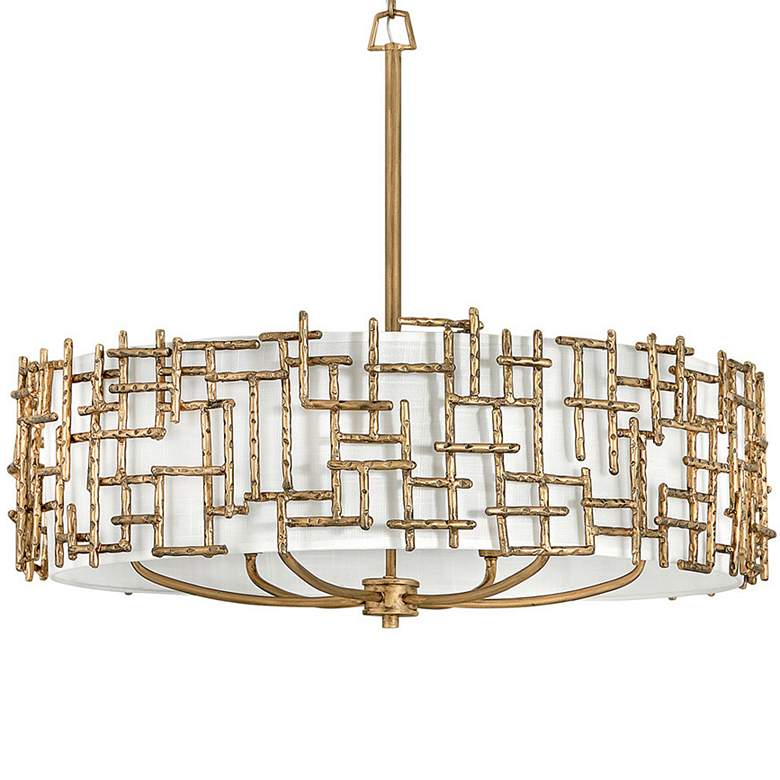 Image 3 Fredrick Ramond Farrah 28" Wide Burnished Gold Modern Drum Chandelier more views