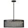 Fredrick Ramond Fiona 30" Wide Black Mesh Drum Pendant Chandelier