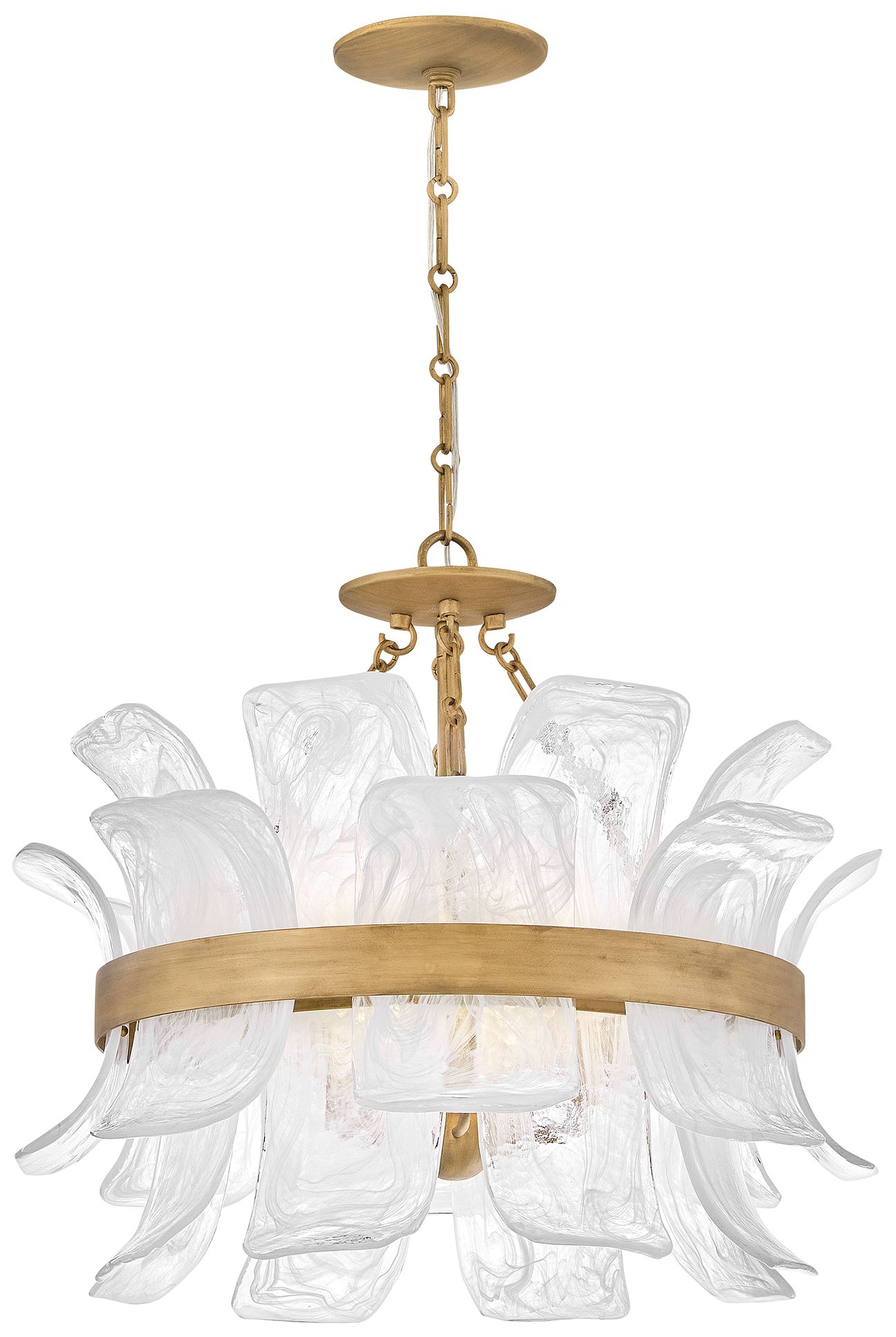 Fredrick Ramond Fleur Medium Convertible Chandelier 26" Burnished Gold