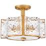 2_Fredrick Ramond Florian 14 1/4" Brass and Pressed Glass Ceiling Light more views