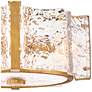 6_Fredrick Ramond Florian 14 1/4" Brass and Pressed Glass Ceiling Light more views