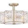 1_Fredrick Ramond Florian 14 1/4" Silver and Pressed Glass Ceiling Light