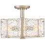 5_Fredrick Ramond Florian 14 1/4" Silver and Pressed Glass Ceiling Light more views