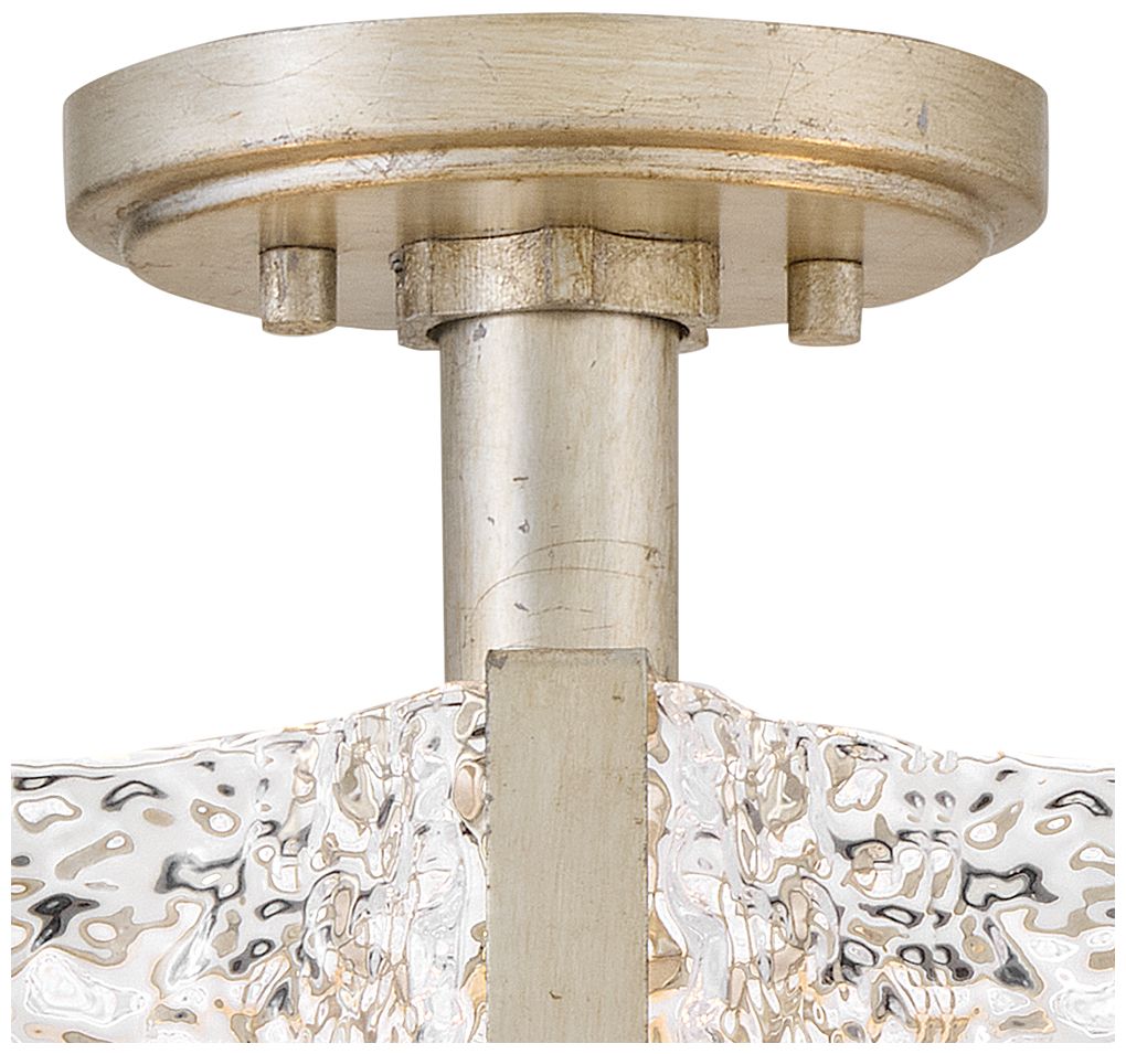 Fredrick Ramond Florian 14 1/4" Silver and Pressed Glass Ceiling Light