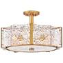 1_Fredrick Ramond Florian 20 1/4" Brass and Pressed Glass Ceiling Light