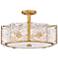 Fredrick Ramond Florian 20 1/4" Brass and Pressed Glass Ceiling Light