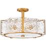 2_Fredrick Ramond Florian 20 1/4" Brass and Pressed Glass Ceiling Light more views
