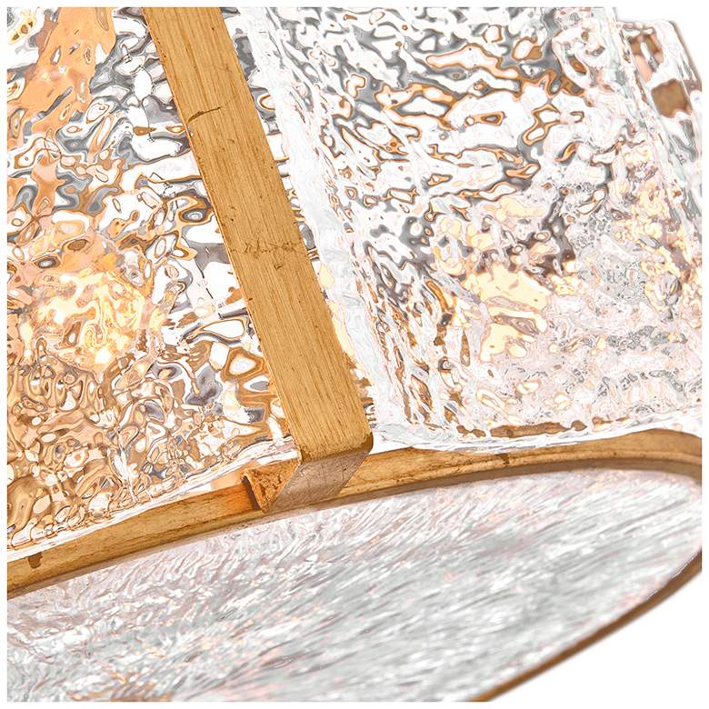 Image 3 Fredrick Ramond Florian 20 1/4" Brass and Pressed Glass Ceiling Light more views