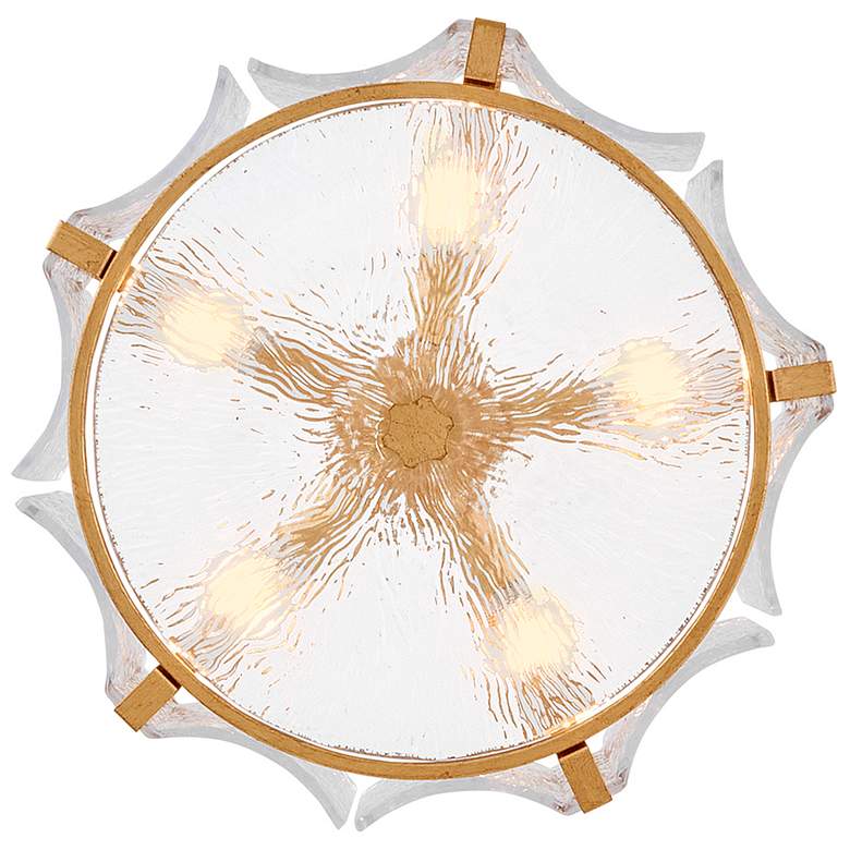 Image 6 Fredrick Ramond Florian 20 1/4" Brass and Pressed Glass Ceiling Light more views